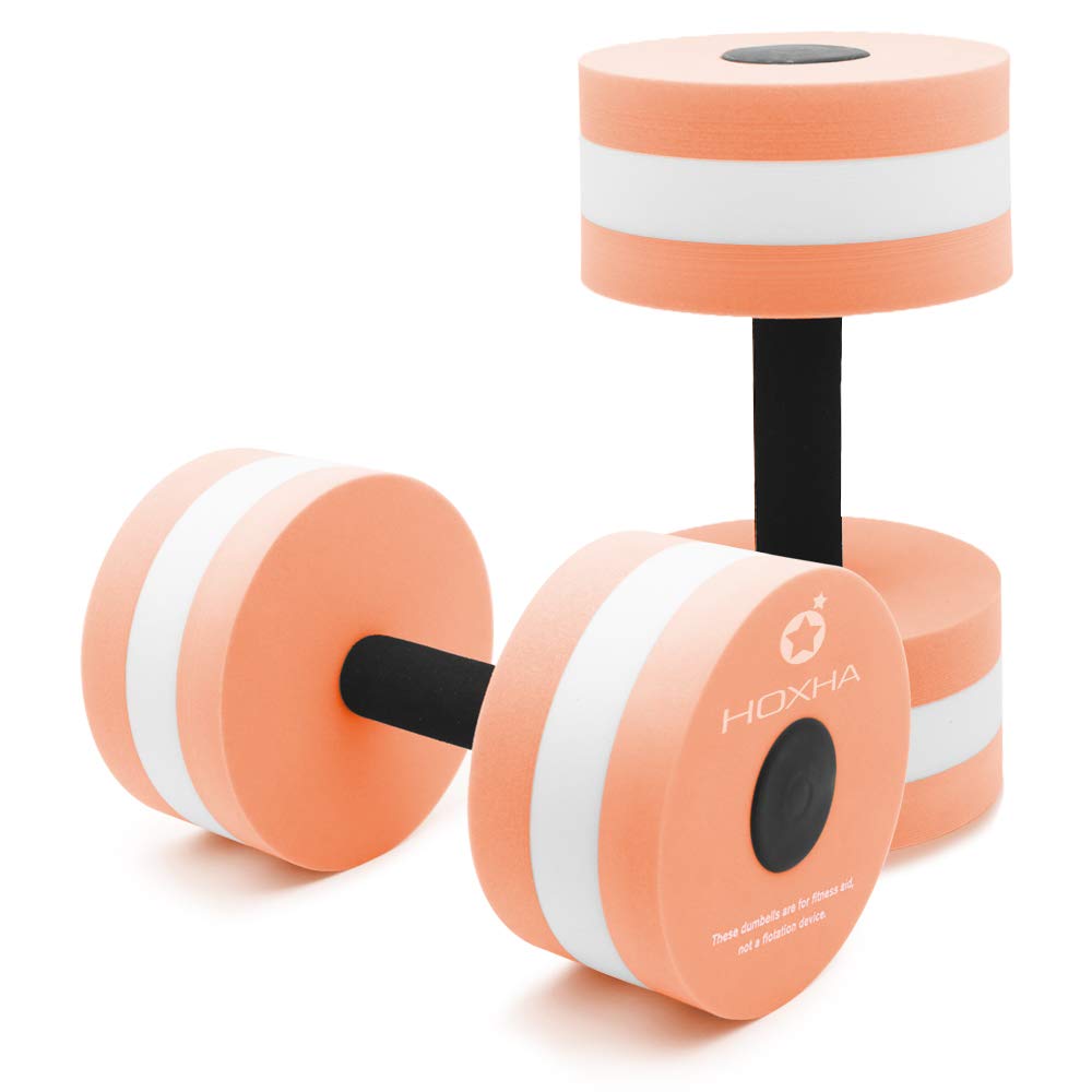Photo 1 of Water Dumbells, Aquatic Exercise Dumbell Set of 2 Water Aerobic Exercise Foam Dumbbells Pool Resistance Water Fitness Equipment for Weight Loss (Orange)
