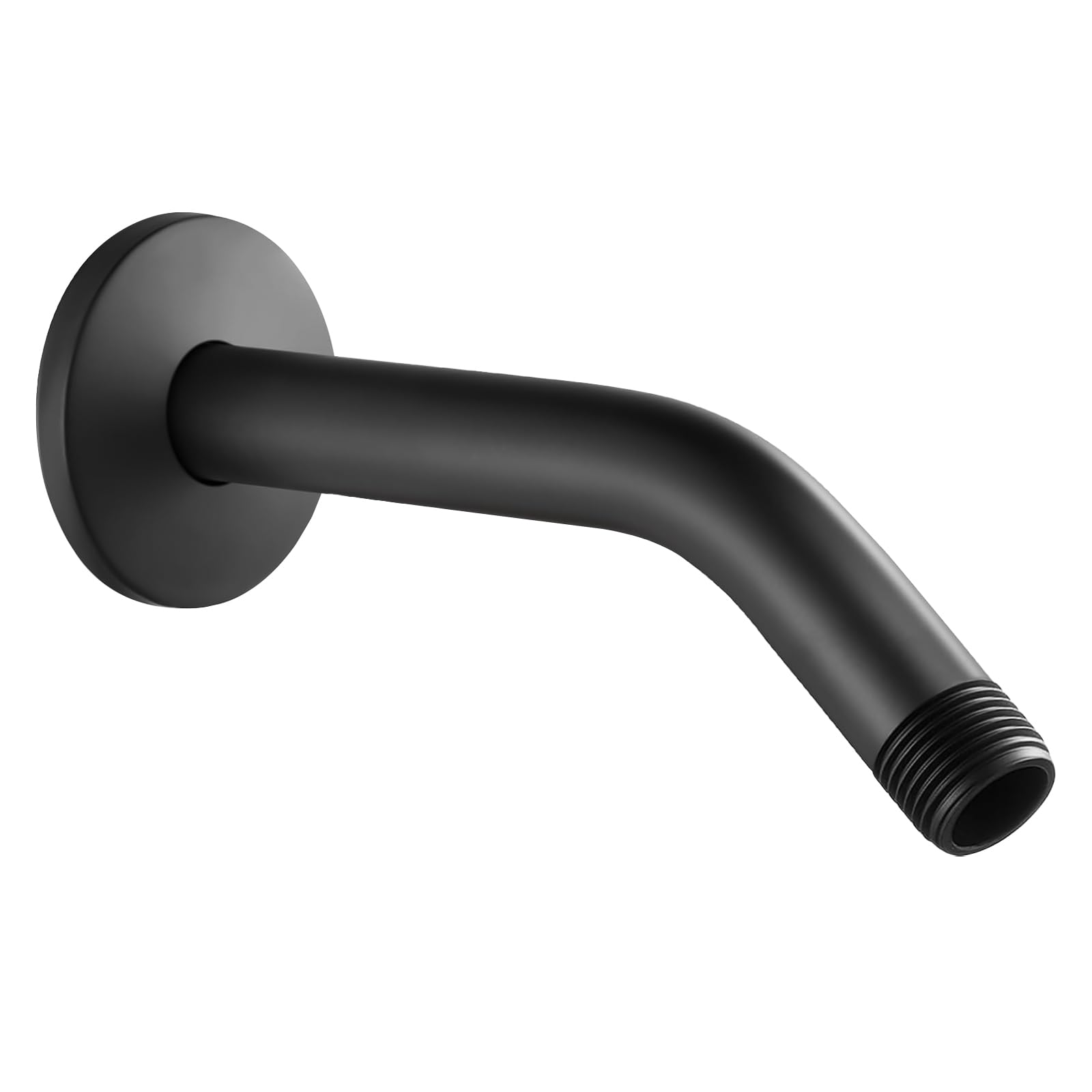Black Shower Arm with Flange, Stainless Steel Extension Arm for Fixed Shower Head, Wall Mounted Shower Head Extension (Black)