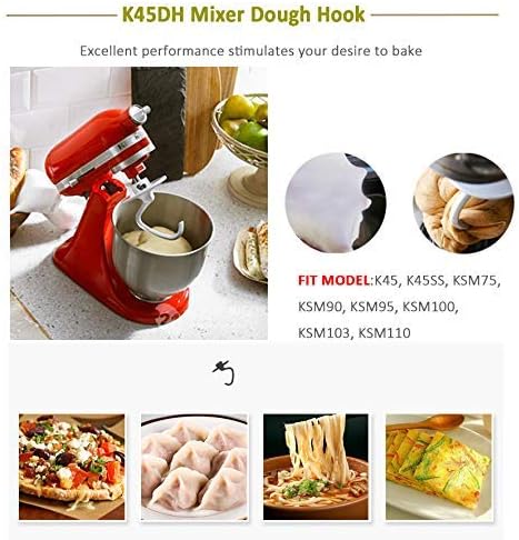 K45DH Dough Hook Compatible with KitchenAid K45 K45SS KSM90 4.5 QT Tilt-Head Stand Mixers, Bread Hook Attachment by Poweka - Image 5