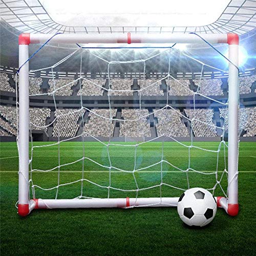 Pannow Mini Folding Football Soccer Ball Goal Post Net Set, Plastic Indoor Outdoor Soccer Multi-Sport Net with Hand Pump for Kids Sport Home Game Soccer Toy - Thumbnail 5