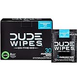 Dude Wipes Flushable Wipes with Aloe Vera, Singles for Travel (30 Individually Wrapped Wipes)