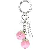 Atifober Cute Fruit Keychain, Purse Bag Charms for Handbag Cherry Strawberry Lemon Watermelon Pineapple Pumpkin Charm