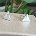 Minimalist 925 Sterling Silver Small Lovely White Triangle Post Stud Earrings