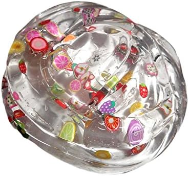 DIY Crystal Clay Mud Slime Toy with Fruit Slices Stress Relief Transparent Plasticine Toys for Adults and Children Favor Gift