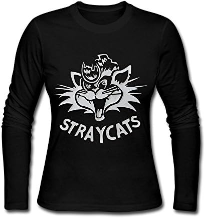 Stray Cats Logo T-shirts XL Black For Women 100% Cotton