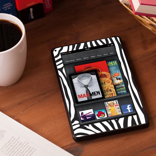 Kindle Fire Skin Kit/Decal - Zebra (will not fit HD or HDX models)