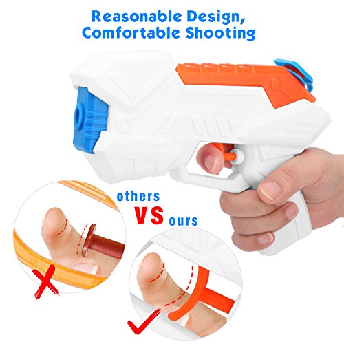 Zooawa Water Gun Blaster Pump, 2 Packs Water Blaster Shooting Water Pistols Kids Party Favor Toy for Summer Swimming Pool Beach Backyards, Black + Orange - Thumbnail 6