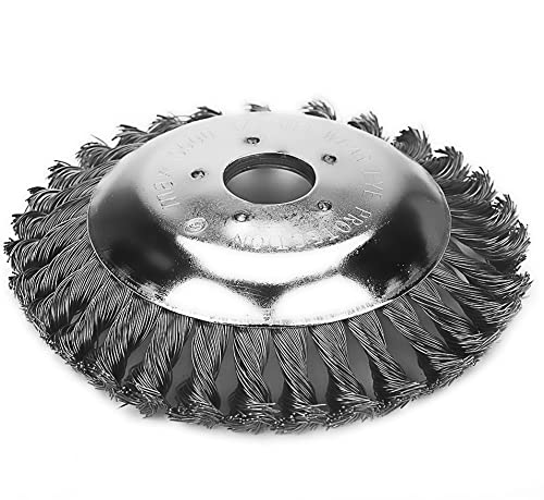 SI FANG 6" 150mm Grass Strimmer Head Knotted Steel Wire Wheel, Garden Weed Brush Lawn Mower Indestructible Trimmer Cutter Head Universal Replacement Tool