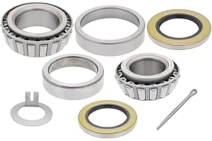 QJZ [1-Set] 8000 lbs Trailer Axle Bearing Kit, Outer Bearing 02475/02420 (1.25'' ID), Inner Bearing 25580/25520 (1.75'' ID) with Grease Seal 10-36 and 10-10 for 8000# Axles.
