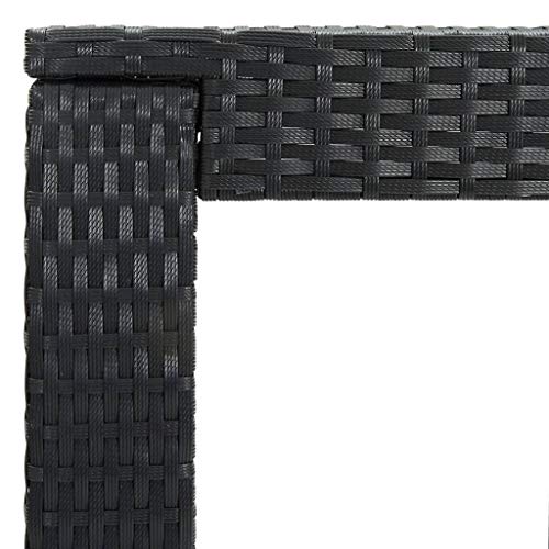 vidaXL Garten Bartisch Gartentisch Stehtisch Bistrotisch Tresentisch Partytisch Balkontisch Terrassentisch Schwarz 60,5x60,5x110,5cm Poly Rattan – Bild 4