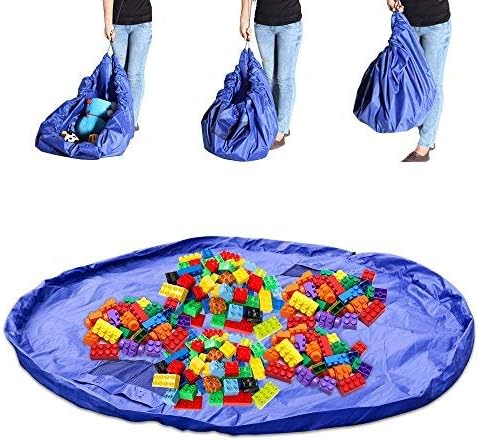 ERA INNOVATIVE GIFTING Foldable Multipurpose Storage Bag and Play Mat for Kids Durable Material 60 inch Blue Color