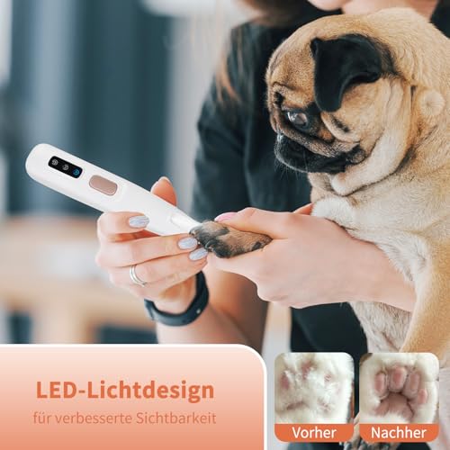 PawTrim Pro, Super Quiet / Rechargeable Paw Trimmer for Pets with LED Light, Waterproof, Wireless Pet Shaver, Dog Clipper, Professional Dog Trimmer for Dogs, Cats, Paws, Eyes