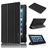 All-New Fire HD 8 2016 Case 6th Generation, Swees Slim Pu Leather Folio Flip Kidproof Protective Case with Stand for New Fire HD 8 Kids Tablet ( 6th Gen 2016 Release ) Black