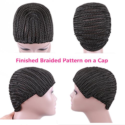 Braided Weave Cap with Adjustable Strap and Combs Crochet Wig Cap in