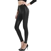 Retro Gong Faux Leather Leggings for Women, Black High-Rise Pants | Matte leather-look texture; soft handfeel with gentle hold; four-way stretch that follows the body