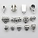 iloveDIYbeads 100g (about 75pcs) Mixed Antique Tibetan Silver Bail Tube Beads,Spacer Bead，Bail beads，Bead Hanger Fit Charm European Bracelet Pendant (M027)