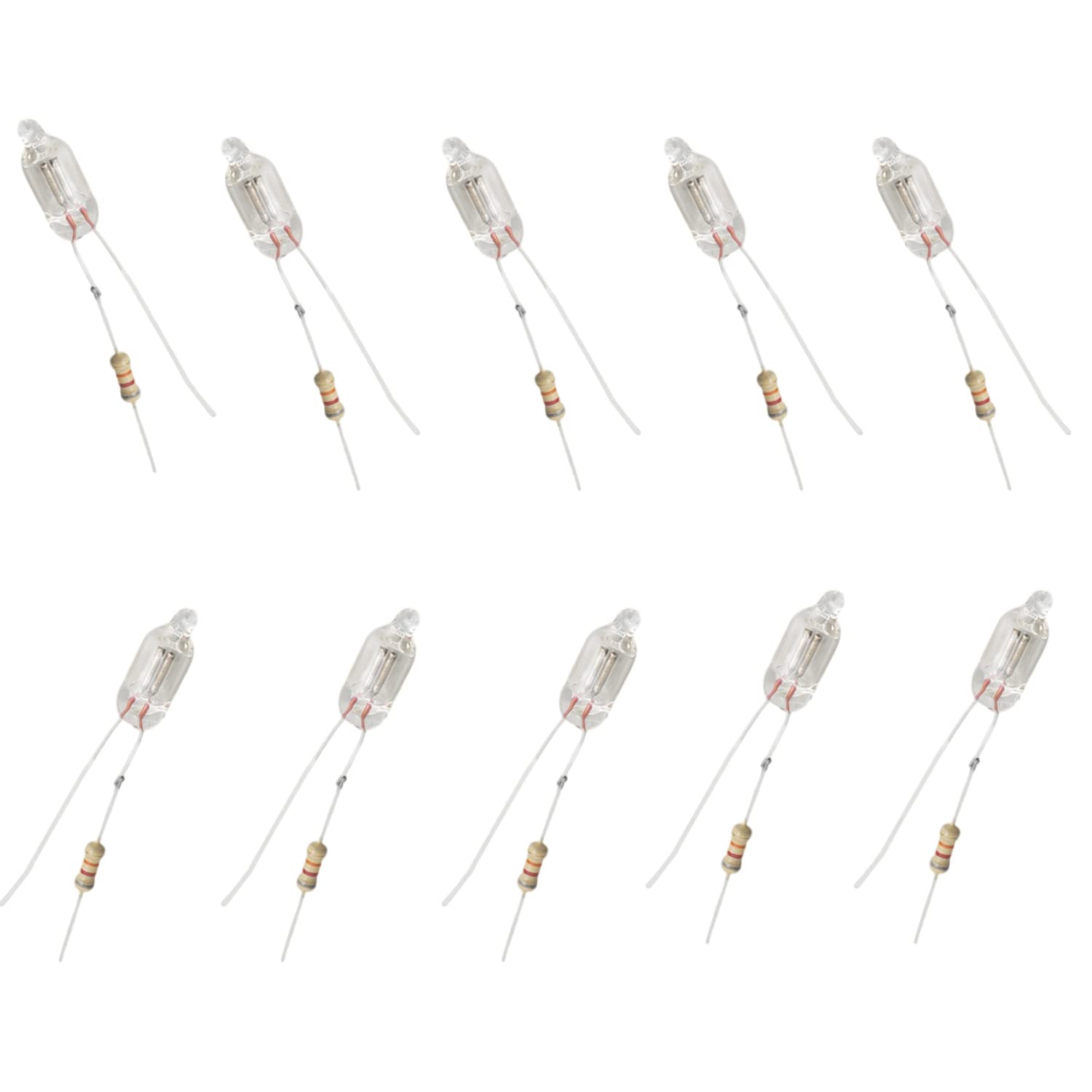 Othmro 100 Pieces F6 6x16mm AC 220V Bright Red Light Neon Light Bulb Indicator Lamp 82K Ohm DIY Replacement Part with Resistor 82K