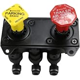 MV-3 Heavy Duty Dash Valve w/ 3/8&ldquo; Ports - Air Brake Control valve Replaces 801360, Bendix 5009234, FRT BW 801360, Navistar BX 801360