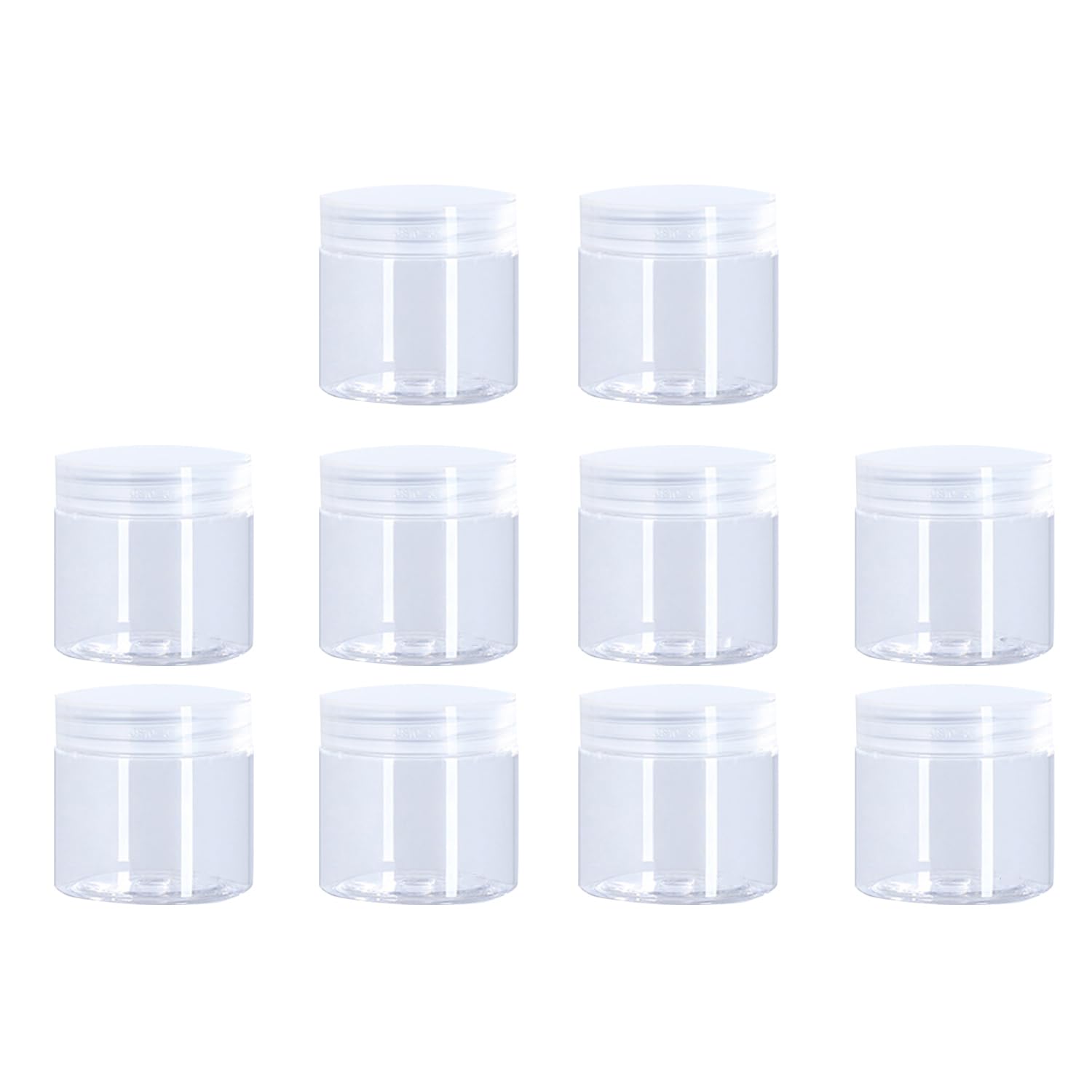 Photo 1 of 10Packs Plastic Cream Jars 2Oz Refillable Cosmetic Containers 60ml Travel Jars Containers with Lid Clear Cosmetic Container Jar for Lotion, Cream, Eye shadow, Samples, Potravel and Makeup DIY