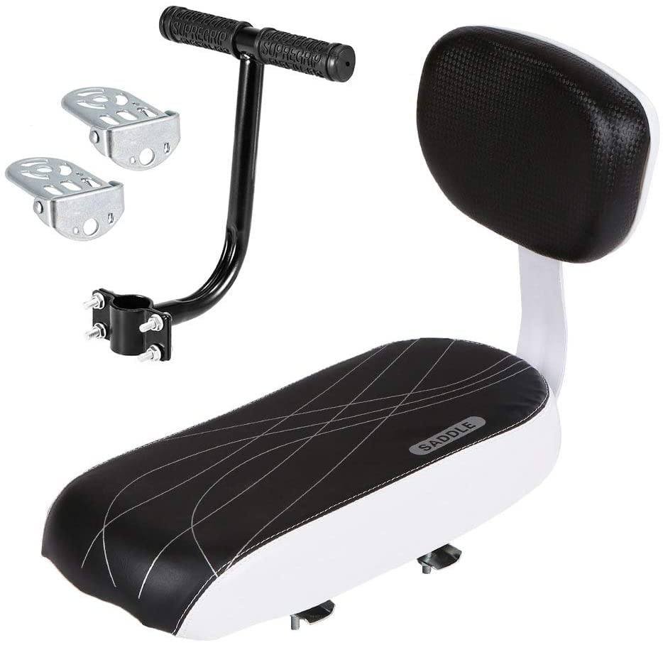 MEETOZ Bicycle Rear Seat Cushion Armrest Footrest Set, Bike Back Seat Child Safety Cushion, Including Cushion and Backrest, Armrest Handrail, Footrests