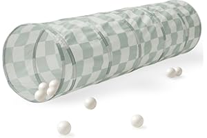 3 Sprouts Kids Play Tunnel – Recycled Fabric Pop Up Collapsible Tunnels - Crawling Foldable Tunnel for Toddler, Child, Baby t