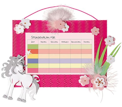 8 TLG. Set: Bastelset Schultüte - 85 cm + Schulbox/Kreativbox + Mappe + 6 Schulartikel - Einhorn & Blumen Mädchen… – Bild 7