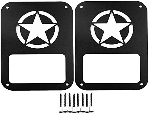 ForceCar Jeep Wrangler JK 2007-2017 Tail Light Black Guards Covers Lamps Protector 1 Pair