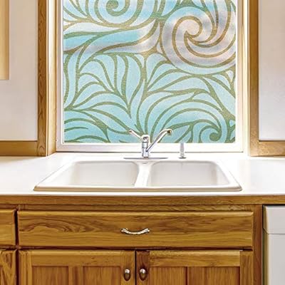 wall26 Window Film for Privacy Golden Grid Large...