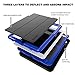 DUNNO Case Compatible with iPad 6th/5th Generation 9.7-Inch 2017/2018, Three Layer Heavy Duty Full Protection Case with [Auto Sleep/Wake] Stand Design for iPad 5/6 Generation (Black+Blue)