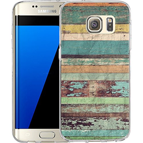 S7 Edge Case Nostalgic wood design, LAACO Scratch Resistant TPU Gel Rubber  Soft Skin Silicone Protective Case Cover for Samsung Galaxy S7 Edge