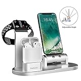 GuckZahl Apple Watch Changing Stand Aluminum 4 in 1 iWatch Charging Docks Phone Charging Station for Apple Watch Series 3/ 2/ 1/ AirPods/ iPhone X/ 8/ 8 Plus/ 7/ 7 Plus /6s/iPad