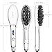 Hair Straightening Brush, Oak Leaf 2-in-1 Ceramic Heating Iron Hair Detangling Straightener Brush Electric Comb, Anti-Scald, White