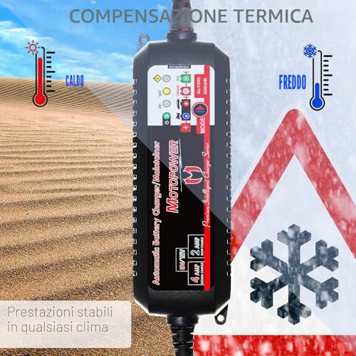 MOTOPOWER Maintainer 6V/12V 4AMP Fully Automatic Smart Charger with Battery Recovery Mode