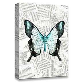 signwin Canvas Wall Art Butterfly On The Newspaper...
