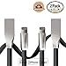 iPhone Cable, HOC(TM) 2Pack 6ft Flat Noodle iPhone Lightning to USB Cable Rhombus Zinc Alloy High Speed Syncing Data Transmission and Charging Cord , Compatible with IOS 10/9/(Black)