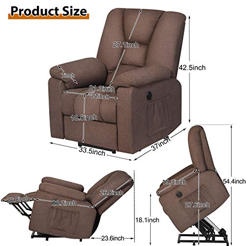 oneinmil Electric Power Lift Recliner Chair, Linen Recliners for