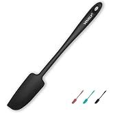 Silicone Jar Spatula, Small Rubber Scraper, Spatulas Silicone Heat Resistant, Seamless,Non StIck Cookware 11.2 Inch, Black.