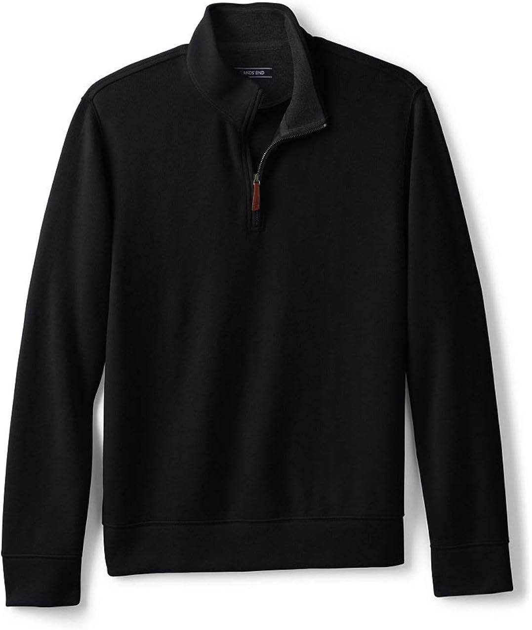 Lands' End Men's Tailored Fit Bedford Rib Quarter Zip Sweater at Amazon