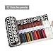 Amerzam Pencils Canvas Pencil Wrap,72 Colored Pencils Roll Pouch Case Holder (Black)