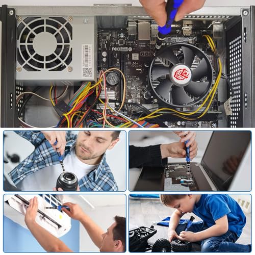 KIROGILY Juego de Desarmadores de Precisión, 142 en 1 kit de Desarmadores, Herramienta Electrónica para lphone, MacBook, Computadora Laptop, PC, Nintendo PS4 Consola, Azul