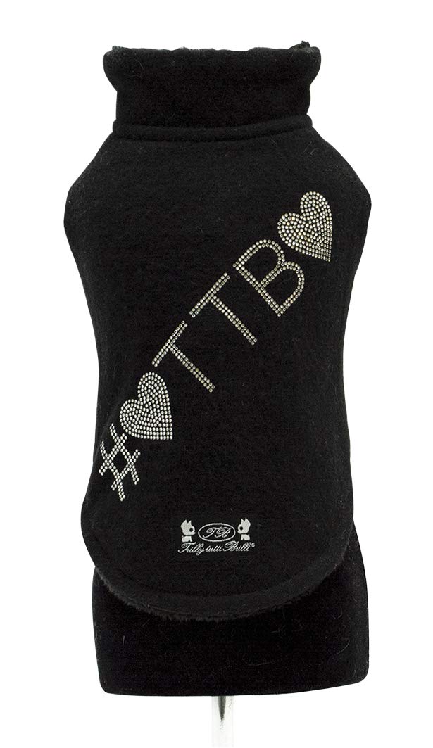 Trilly Tutti Brilli Maude Sweatshirt with Plush interior And Swarovski Application, Black, 3X-Large