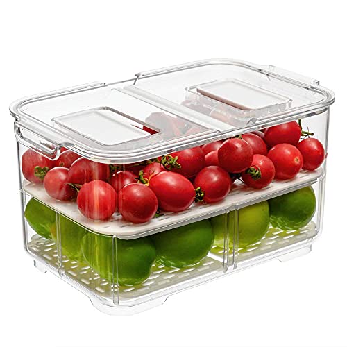SANNO Vegetable Fruit Storage Containers, Produce Saver Containers