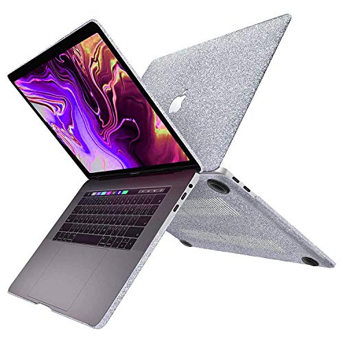 MacBook Air 13 Inch Case 2019 2018 Release A1932, Anban Glitter Bling Smooth Protective Laptop Shell Slim Snap On Case with Keyboard Cover Compatible for Mac Air 13 inch with Touch ID, Silver - Thumbnail 5