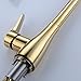 KES Brass Singel Handle Pull Down Kitchen Faucet with Retractable Pull Out Wand, High Arc Swivel Spout, Titanium Gold, L6910-4