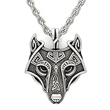 TTKP Norse Vikings Pendant Necklace Norse Wolf Head Necklace Original Animal Jewelry Wolf Head hange