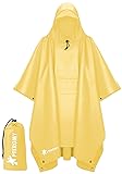 PTEROMY Hooded Rain Poncho for Adult with
