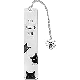 Cat Bookmark, Zinc Alloy Cute Black Metal Cat Book Mark Marker Bookmarker Funny Aesthetics Animal Reading Accessories for Reading Women Men Student Book Lover Enthusiasts Gift