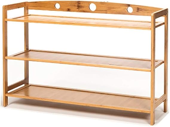 Schuhregal 3-5-Tier Holzschuhregal, stapelbarer