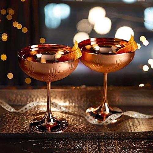 Martini Cocktail Gläser, Edelstahl 304 Blume Geschnitztes Muster Glatter Spiegel Poliert, Dauerhaft Weinbecher… – Bild 3