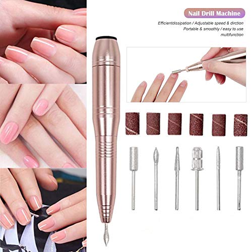 Electric Nail Drill Machine with Nail Drill Bit,Professional 20000RPM Electric Nail File Machine Manicure Pedicure Kit for Acrylic Gel Nails, Manicure, Pedicure, Remove Cuticle etc - Salon Level
